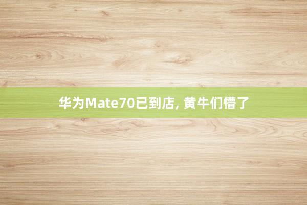 华为Mate70已到店, 黄牛们懵了